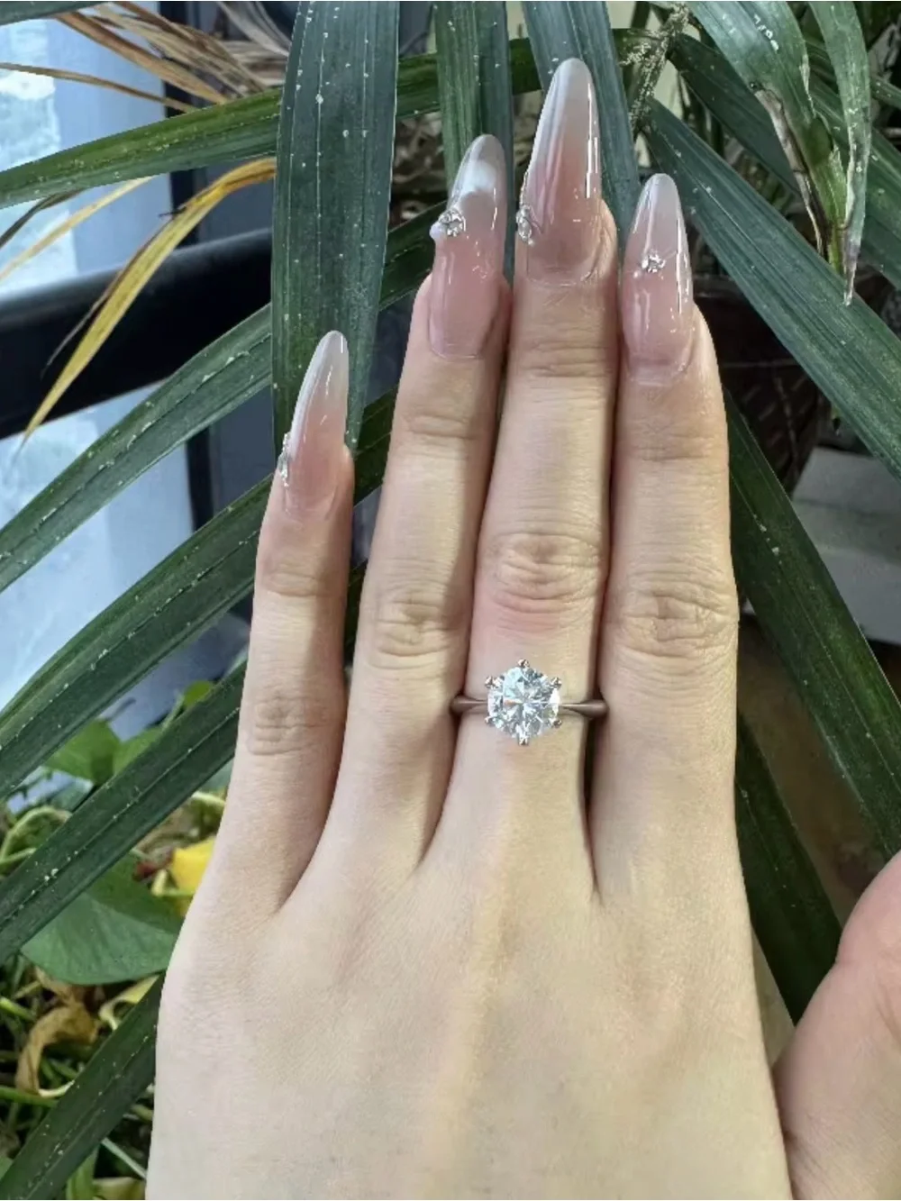 Classic Solitaire Crystal Ring in Silver